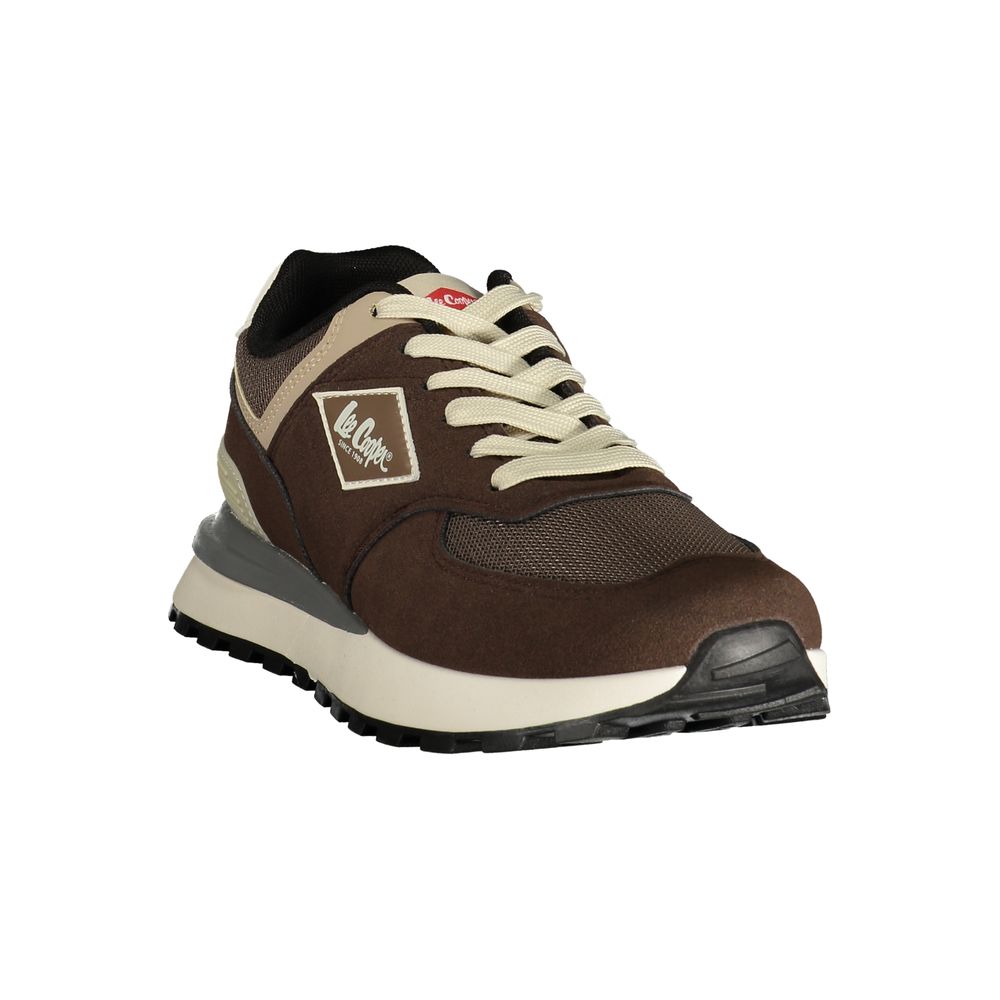 Brown Polyester Athletic Sneakers