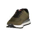 Green Polyester Athletic Sneakers