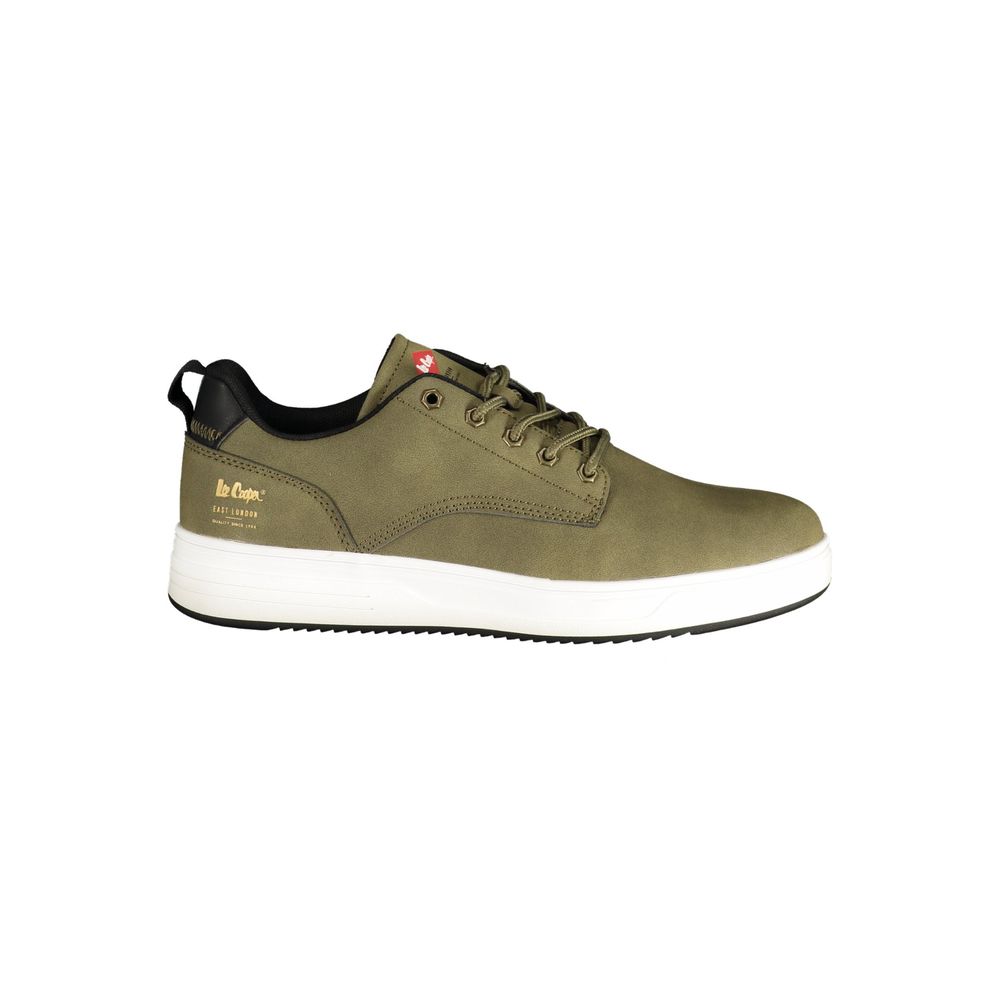 Green Polyester Athletic Sneakers