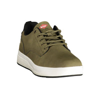 Green Polyester Athletic Sneakers