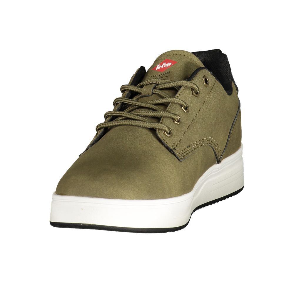 Green Polyester Athletic Sneakers