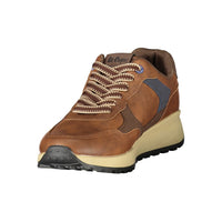 Brown Polyester Athletic Sneakers