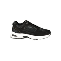 Black Polyester Athletic Sneakers