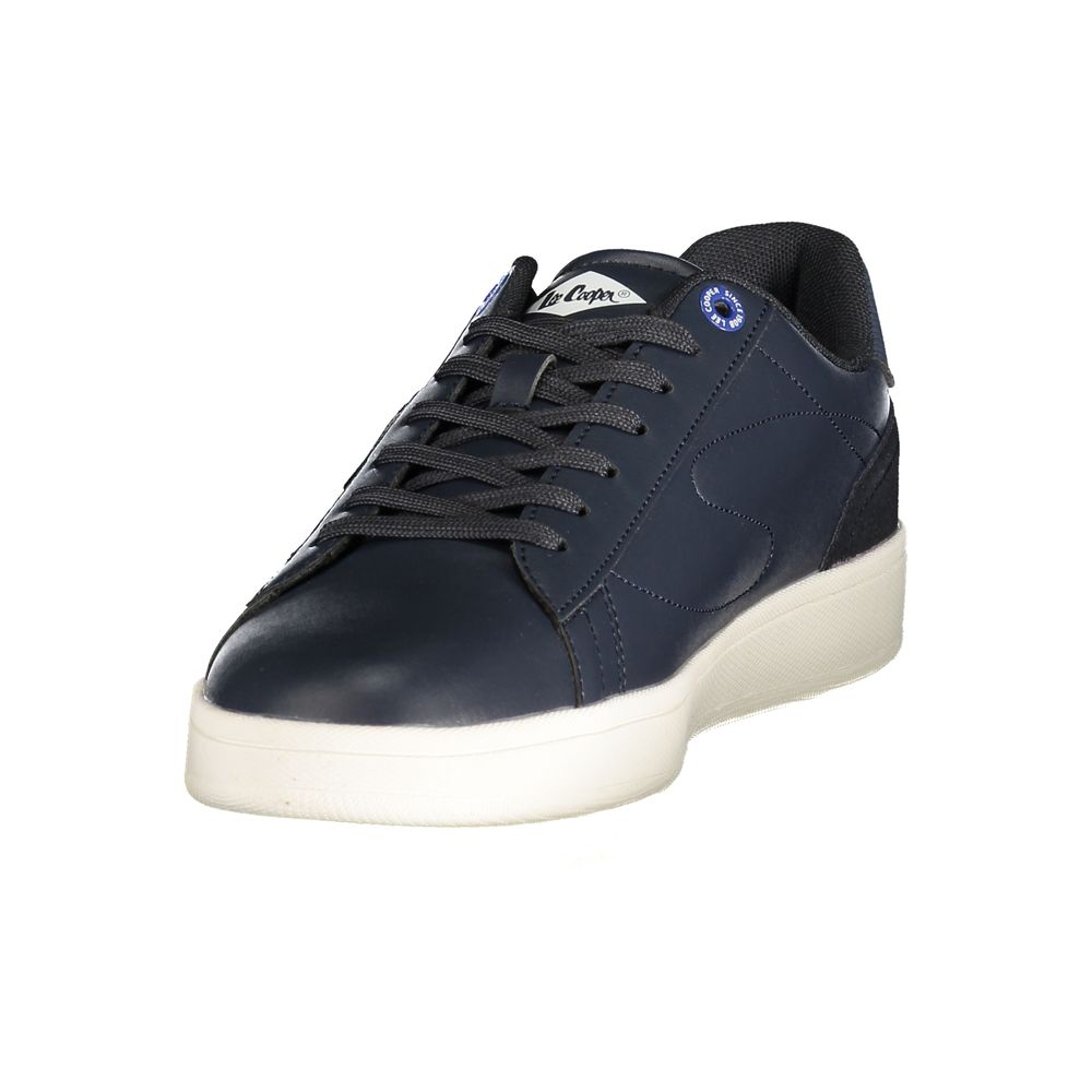 Blue Polyester Athletic Sneakers
