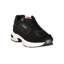 Black Polyester Athletic Sneakers
