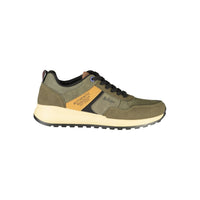 Green Polyester Athletic Sneakers