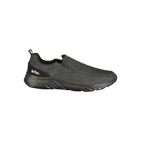 Black Polyester Athletic Sneakers