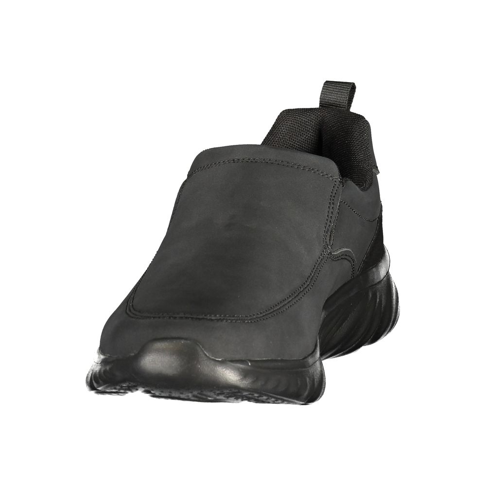 Black Polyester Athletic Sneakers