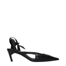 Black Leather High Heel Pumps