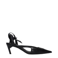 Black Leather High Heel Pumps