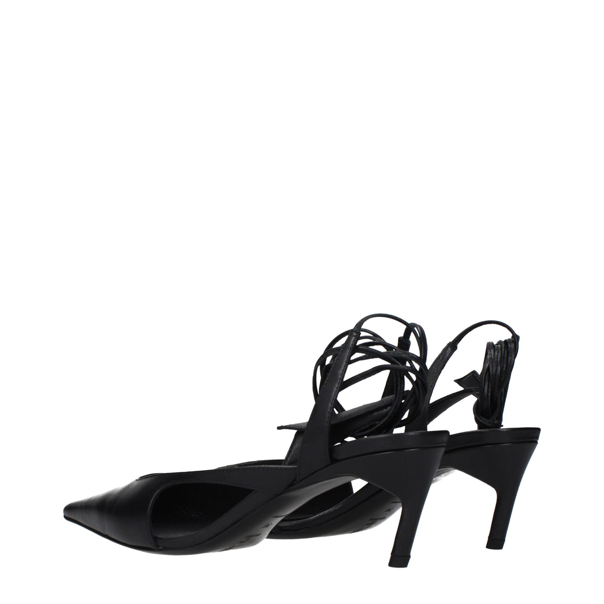 Black Leather High Heel Pumps