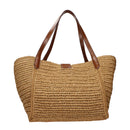 Beige Raffia Shoulder Bag