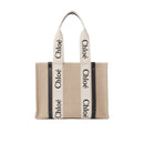 Beige Linen Tote Bag