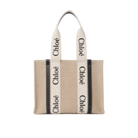 Beige Linen Tote Bag