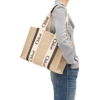 Beige Linen Tote Bag
