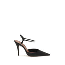 Black Satin High Heel Pumps