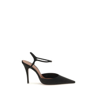 Black Satin High Heel Pumps