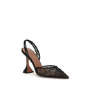 Black Fabric Stiletto Heel Sandals