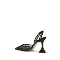 Black Fabric Stiletto Heel Sandals