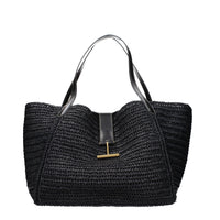 Black Raffia Shoulder Bag
