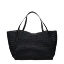 Black Raffia Shoulder Bag