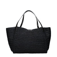 Black Raffia Shoulder Bag