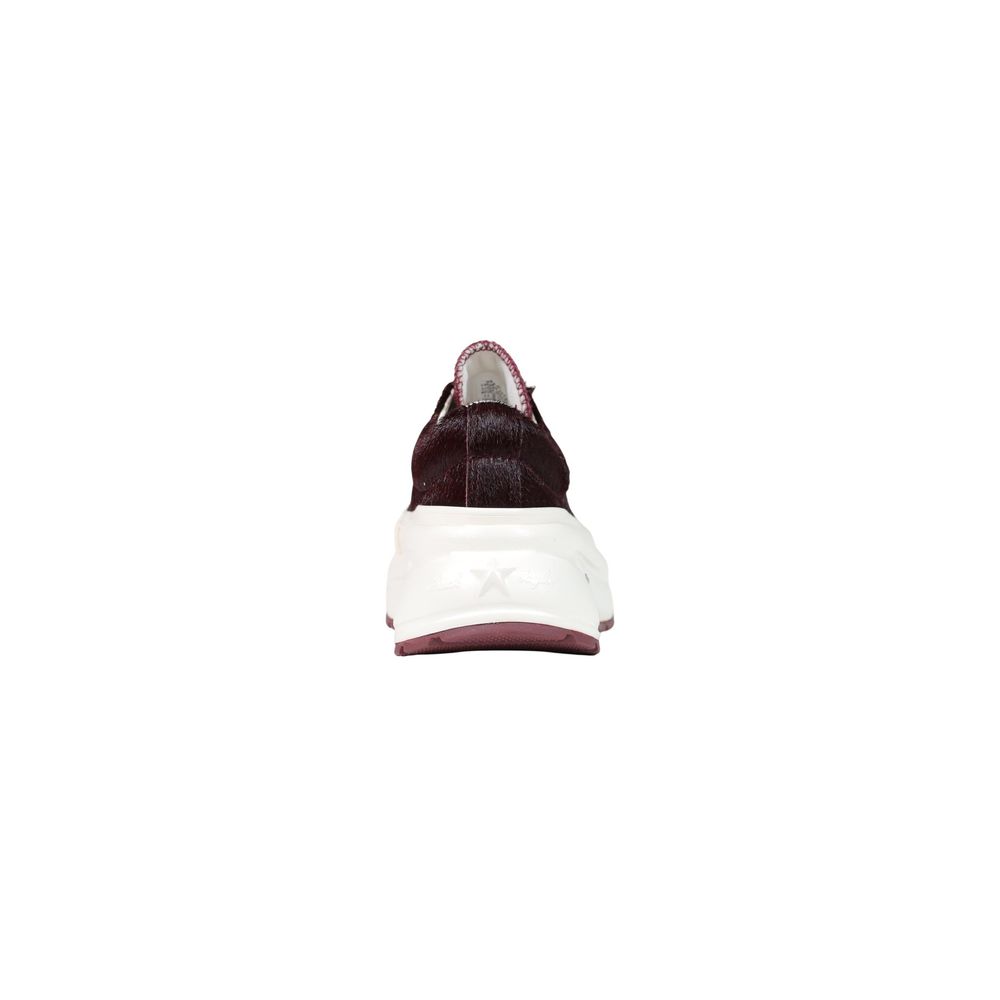 Bordeaux Leather Chunky Sneakers