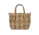 Coach Mini City Gingham Straw Tote Crossbody Bag