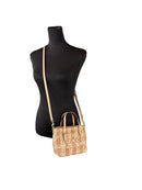Coach Mini City Gingham Straw Tote Crossbody Bag