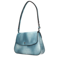 Blue Leather Shoulder Bag