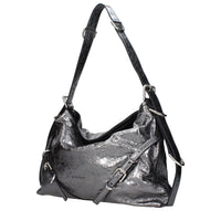 Gray Leather Shoulder Bag