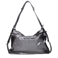 Gray Leather Shoulder Bag