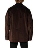 Brown Double Breasted Corduroy Blazer Jacket