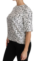 White Musical Instruments Print Blouse
