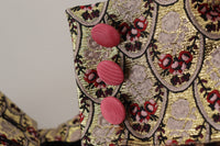 Brown Leopard Gold Jacquard High Waist Pants