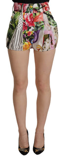 Multicolor High Waist Hot Pants Shorts