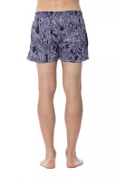 Blue Polyester Men's Swimwear