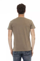 Brown Cotton Men T-Shirt
