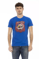 Blue Cotton Men's T-Shirt