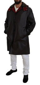 Black Trench Hooded Parka Cotton Jacket