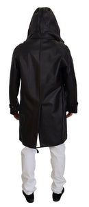 Black Trench Hooded Parka Cotton Jacket