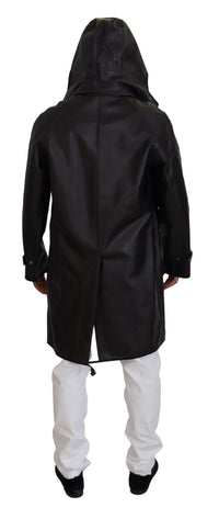Black Trench Hooded Parka Cotton Jacket