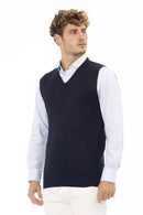 Blue Viscose Men's Jacket