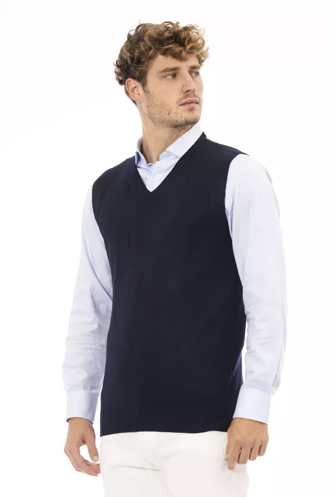 Blue Viscose Men's Jacket