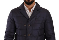 Blue Silk Goat Coat Blouson Winter Jacket