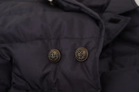 Blue Silk Goat Coat Blouson Winter Jacket