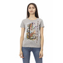 Gray Cotton Women T-Shirt