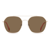 Beige Stainless Steel Sunglasses