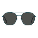 Blue Stainless Steel Sunglasses
