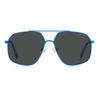 Blue Stainless Steel Sunglasses
